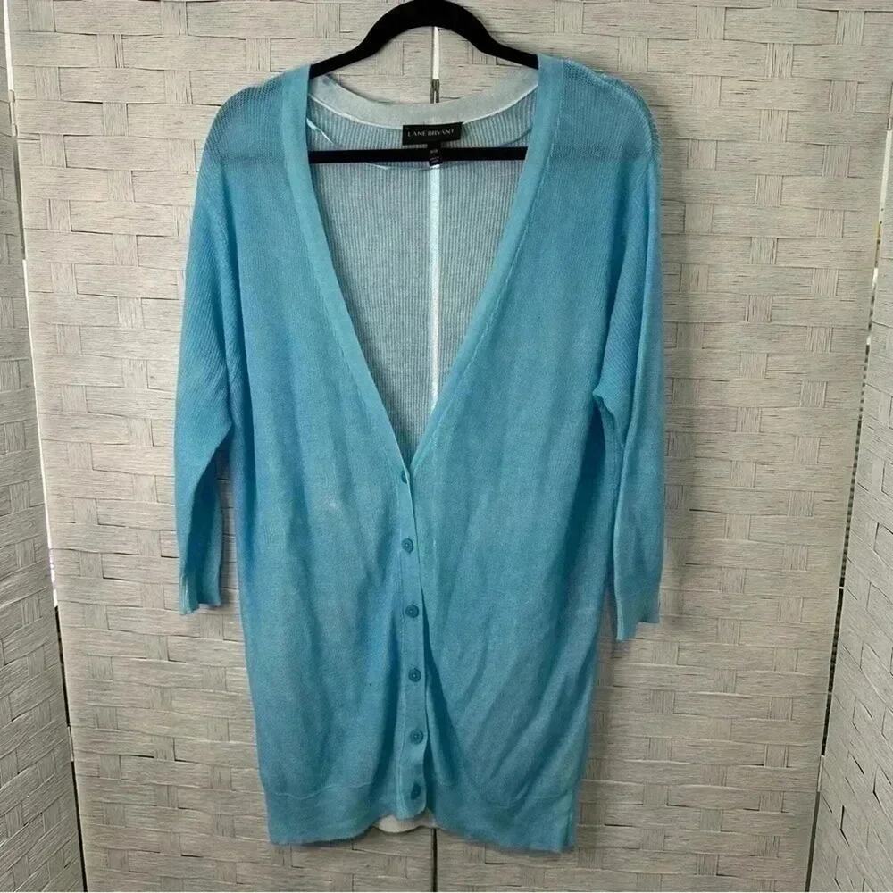 Lane Bryant Cardigan eggshell blue‎ size 14/16 in good condition